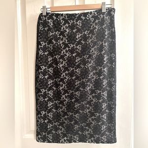 Vince Camuto Black Lace Pencil Skirt- Sz S